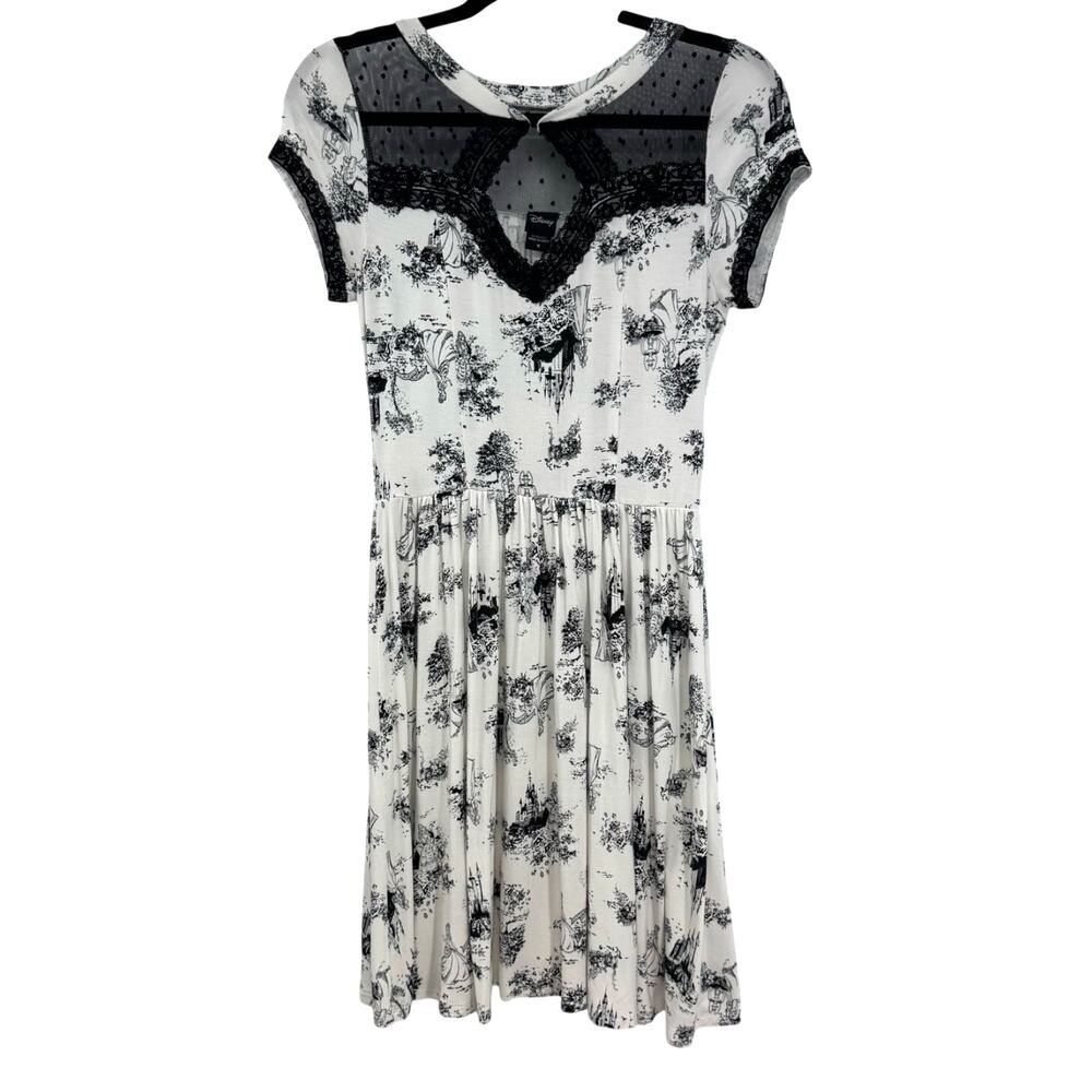 Hot Topic Disney Princess Dress S Black White Toile Lace Sheer Goth Gothic Mesh